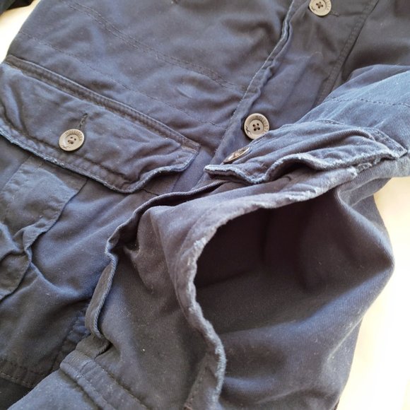 Hollister Men's Cotton Canvas Heavy Parka - Navy - Picture 7 of 13